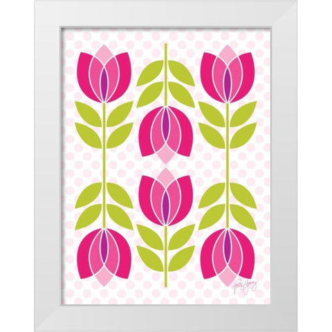 Mod Tulips II White Modern Wood Framed Art Print by Young, Patty