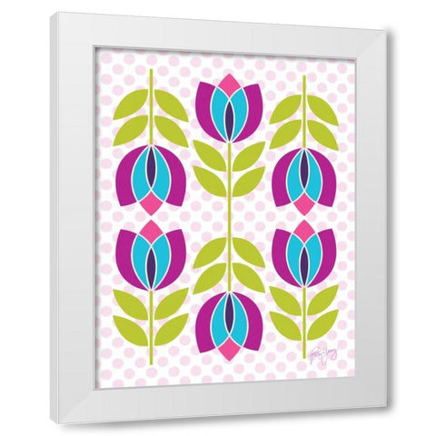 Mod Tulips III White Modern Wood Framed Art Print by Young, Patty