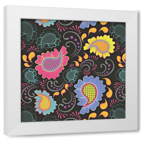 Playful Paisley I White Modern Wood Framed Art Print by Young, Patty