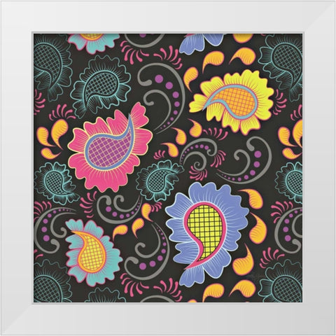 Playful Paisley I White Modern Wood Framed Art Print by Young, Patty