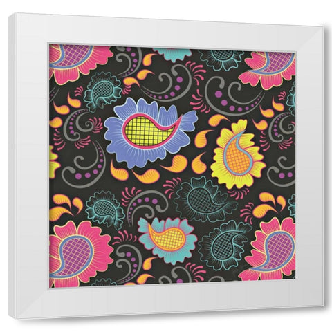 Playful Paisley II White Modern Wood Framed Art Print by Young, Patty