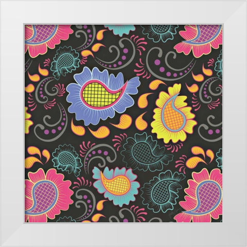 Playful Paisley II White Modern Wood Framed Art Print by Young, Patty