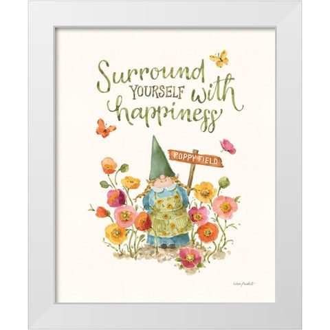 Garden Gnomes IV White Modern Wood Framed Art Print by Audit, Lisa