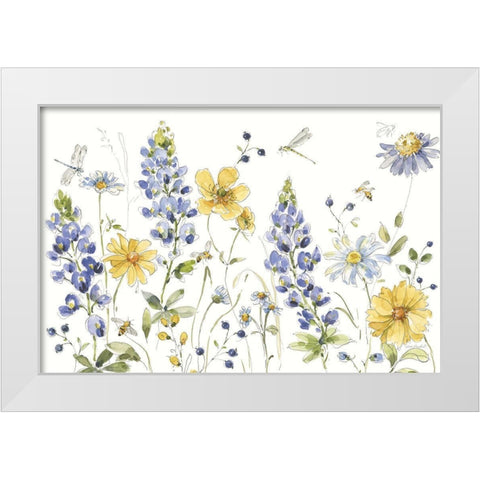 Lovely Blues I White Modern Wood Framed Art Print by Audit, Lisa