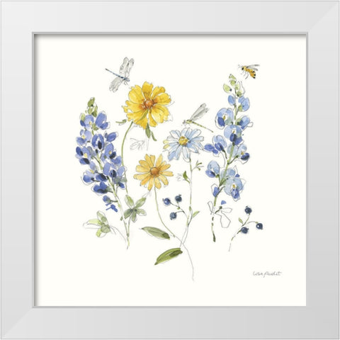 Lovely Blues V White Modern Wood Framed Art Print by Audit, Lisa