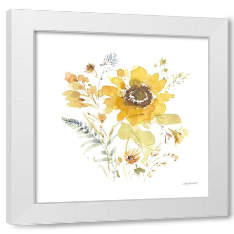 Sunflowers Forever 09 White Modern Wood Framed Art Print by Audit, Lisa