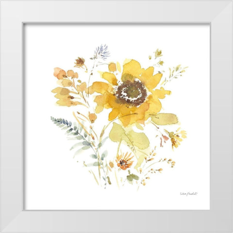 Sunflowers Forever 09 White Modern Wood Framed Art Print by Audit, Lisa