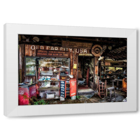 Junk For Sale White Modern Wood Framed Art Print by Head, Danny