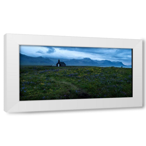 Wildflowers in Yellow and Blue White Modern Wood Framed Art Print by Head, Danny