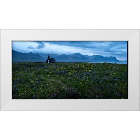 Wildflowers in Yellow and Blue White Modern Wood Framed Art Print by Head, Danny