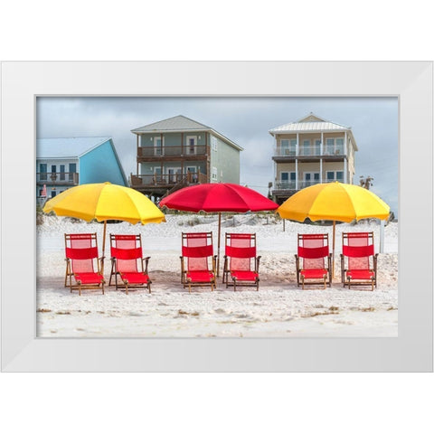 Seating For Six I White Modern Wood Framed Art Print by Head, Danny