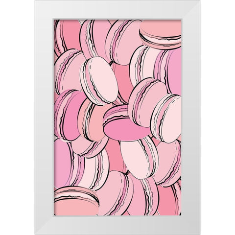 Macarons White Modern Wood Framed Art Print by Aesthete