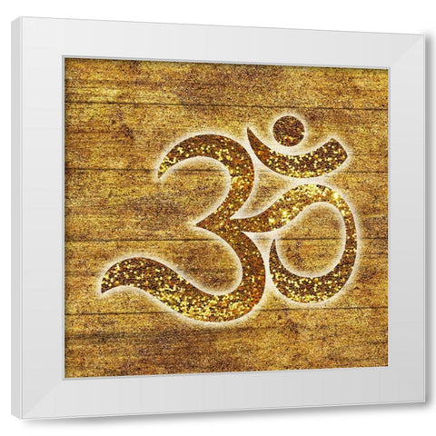 Ohm White Modern Wood Framed Art Print by Aesthete