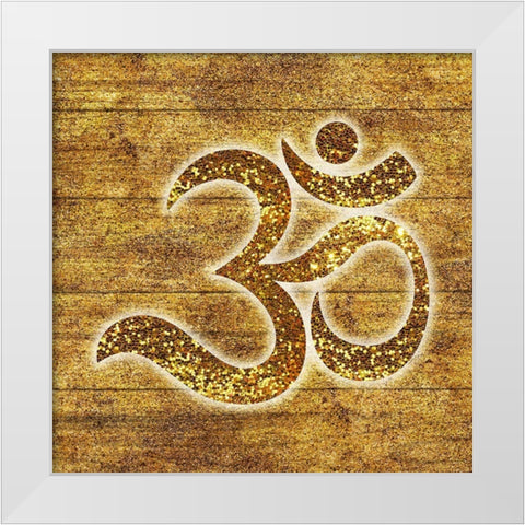 Ohm White Modern Wood Framed Art Print by Aesthete
