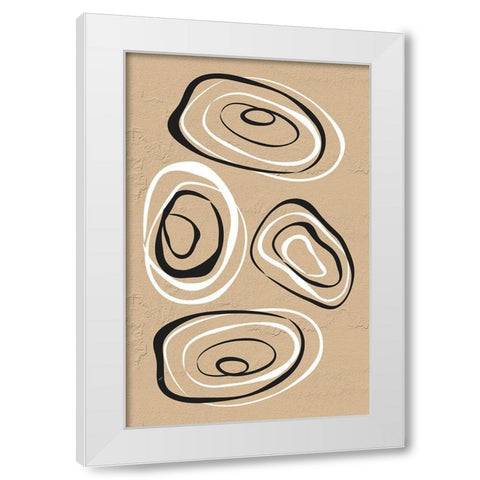 Water Circles Terra White Modern Wood Framed Art Print by Aesthete