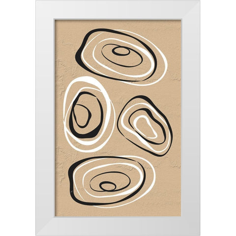 Water Circles Terra White Modern Wood Framed Art Print by Aesthete