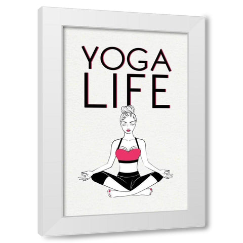 Yoga Life White Modern Wood Framed Art Print by Aesthete