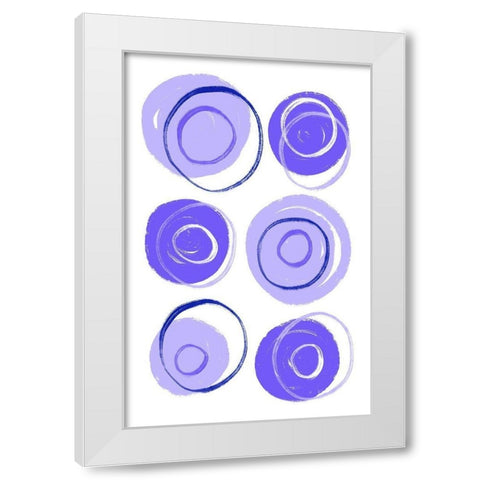 Buttons Purple White Modern Wood Framed Art Print by Aesthete