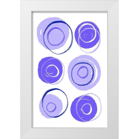 Buttons Purple White Modern Wood Framed Art Print by Aesthete