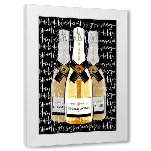 Black Champagne White Modern Wood Framed Art Print by Aesthete