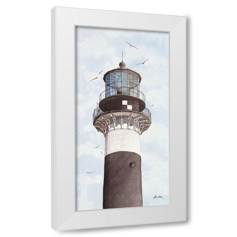 Cape Canaveral Lighthouse - Fl. White Modern Wood Framed Art Print by Rizzo, Gene