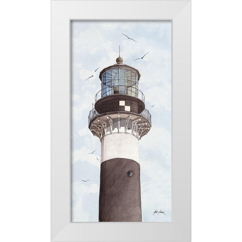Cape Canaveral Lighthouse - Fl. White Modern Wood Framed Art Print by Rizzo, Gene