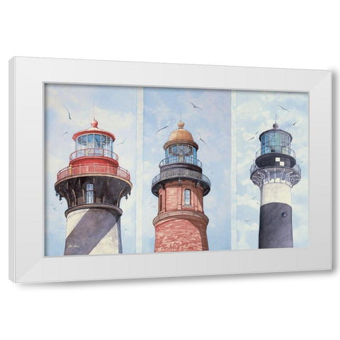 East Florida Lighthouses White Modern Wood Framed Art Print by Rizzo, Gene