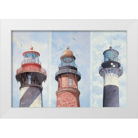 East Florida Lighthouses White Modern Wood Framed Art Print by Rizzo, Gene