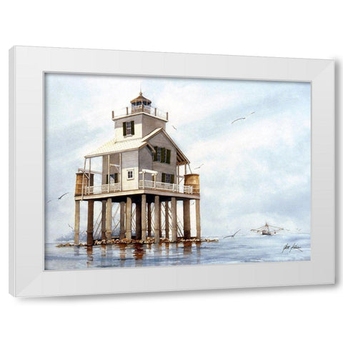 Timbalier-Houma, Louisiana White Modern Wood Framed Art Print by Rizzo, Gene
