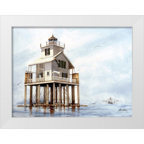 Timbalier-Houma, Louisiana White Modern Wood Framed Art Print by Rizzo, Gene