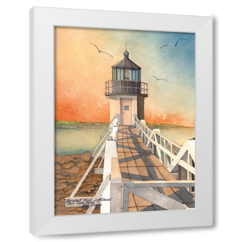 Marshall Point - P.C., Maine White Modern Wood Framed Art Print by Rizzo, Gene