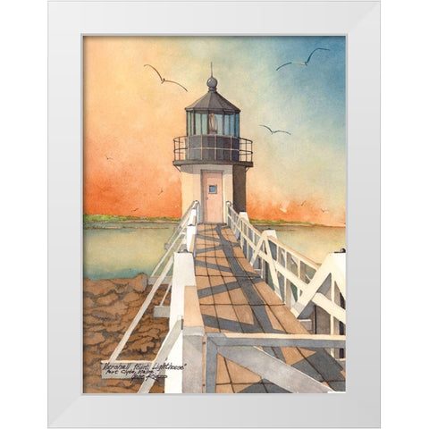 Marshall Point - P.C., Maine White Modern Wood Framed Art Print by Rizzo, Gene