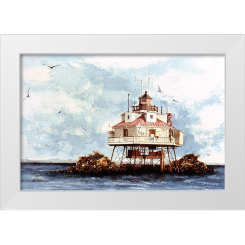 Thomas Point, Maryland White Modern Wood Framed Art Print by Rizzo, Gene