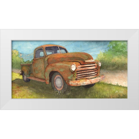 Crusty Chevy White Modern Wood Framed Art Print by Rizzo, Gene