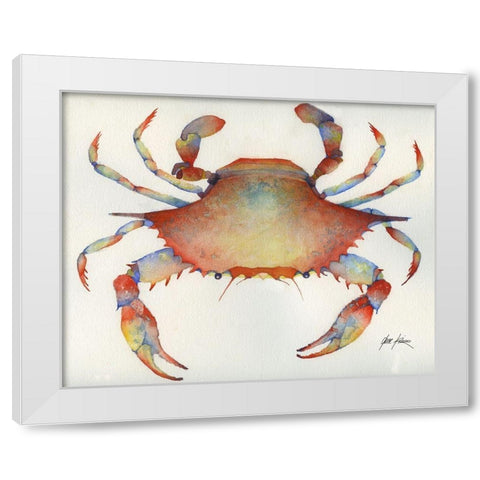 Red Crab White Modern Wood Framed Art Print by Rizzo, Gene