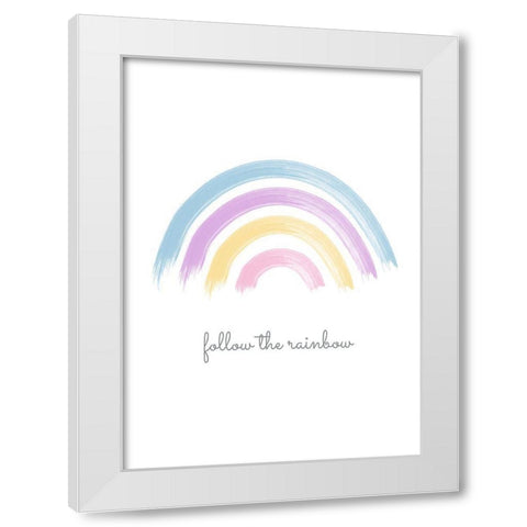 Follow the Rainbow White Modern Wood Framed Art Print by Ratcliffe, Tiffany