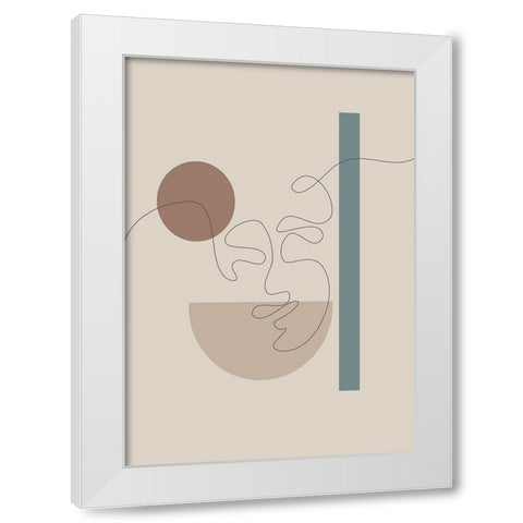Shapes and Faces No.1 White Modern Wood Framed Art Print by Ratcliffe, Tiffany