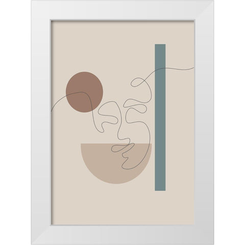 Shapes and Faces No.1 White Modern Wood Framed Art Print by Ratcliffe, Tiffany