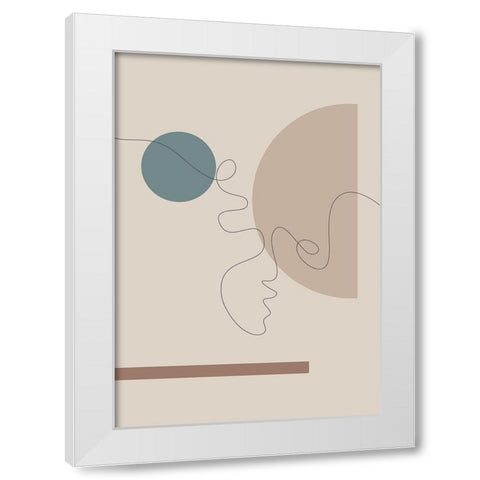 Shapes and Faces No.2 White Modern Wood Framed Art Print by Ratcliffe, Tiffany