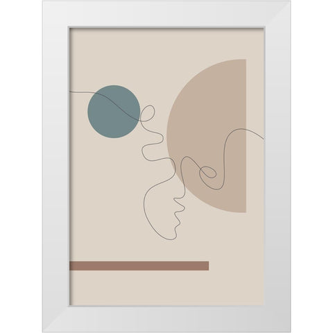 Shapes and Faces No.2 White Modern Wood Framed Art Print by Ratcliffe, Tiffany