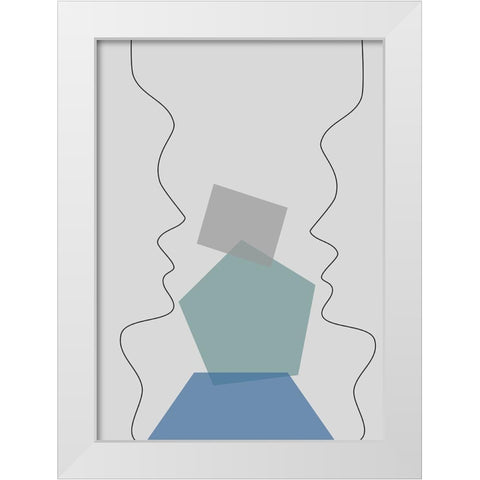 Shared Thought White Modern Wood Framed Art Print by Ratcliffe, Tiffany