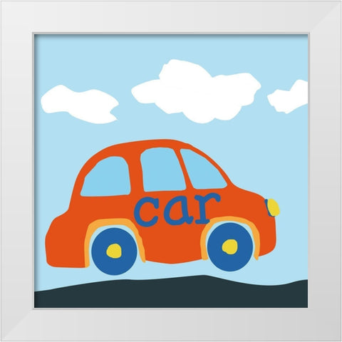 CAR BABA White Modern Wood Framed Art Print by Art Licensing Studio