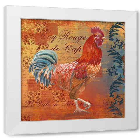 Coq Motifs IV White Modern Wood Framed Art Print by Art Licensing Studio