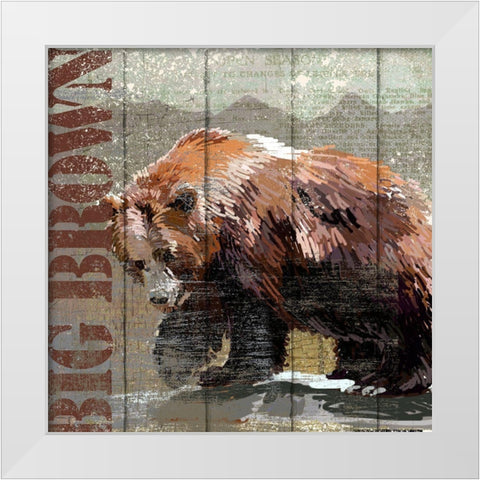 Open Season Bear White Modern Wood Framed Art Print by Art Licensing Studio