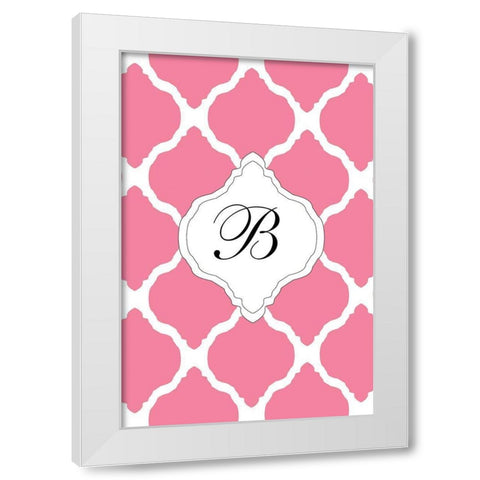 Initials Pattern B White Modern Wood Framed Art Print by Art Licensing Studio