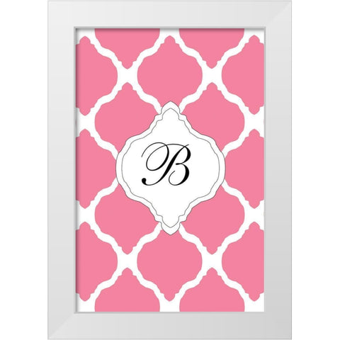 Initials Pattern B White Modern Wood Framed Art Print by Art Licensing Studio