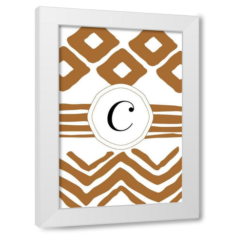 Initials Pattern C White Modern Wood Framed Art Print by Art Licensing Studio