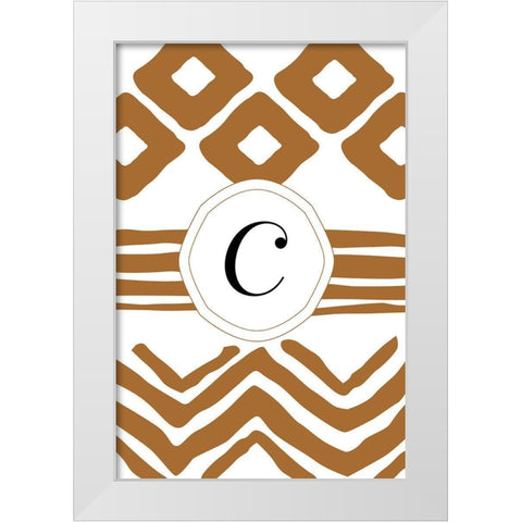 Initials Pattern C White Modern Wood Framed Art Print by Art Licensing Studio