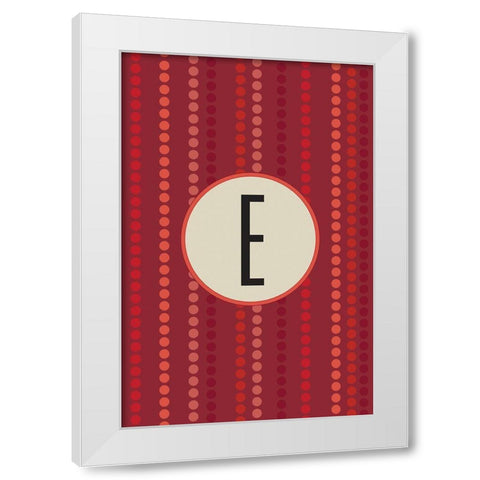 Initials Pattern E White Modern Wood Framed Art Print by Art Licensing Studio