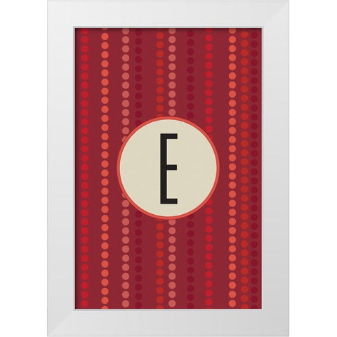 Initials Pattern E White Modern Wood Framed Art Print by Art Licensing Studio